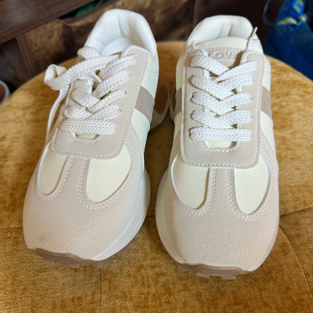 Cream and White Sneakers